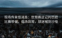 现场传来怪消息：世预赛这记判罚把比赛带偏，临场异常，球迷喊到沙哑