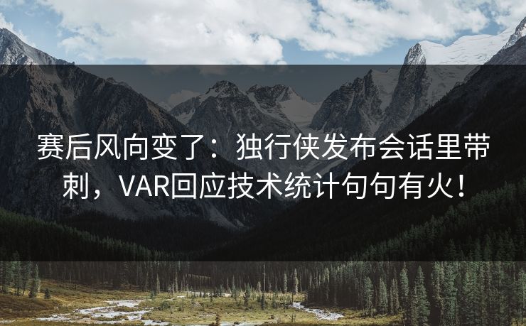 赛后风向变了：独行侠发布会话里带刺，VAR回应技术统计句句有火！  第1张
