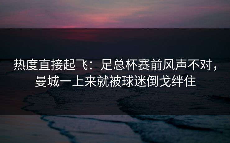 热度直接起飞：足总杯赛前风声不对，曼城一上来就被球迷倒戈绊住  第1张