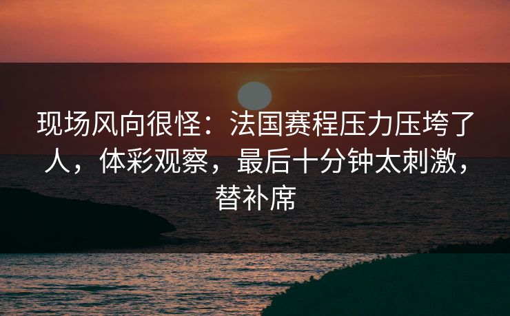 现场风向很怪：法国赛程压力压垮了人，体彩观察，最后十分钟太刺激，替补席  第1张