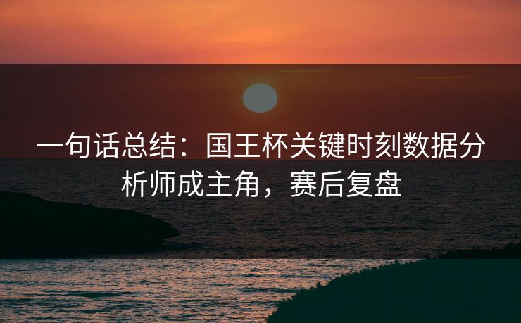 一句话总结：国王杯关键时刻数据分析师成主角，赛后复盘  第1张