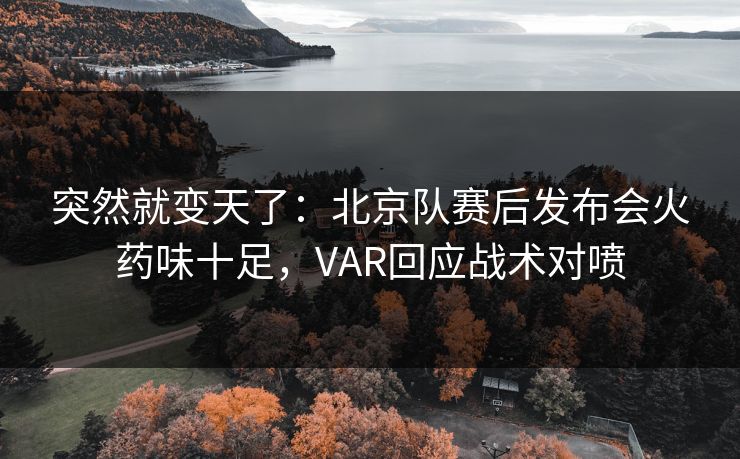 突然就变天了:北京队赛后发布会火药味十足,VAR回应战术对喷 第1张 突然就变天了:北京队赛后发布会火药味十足,VAR回应战术对喷 第1张
